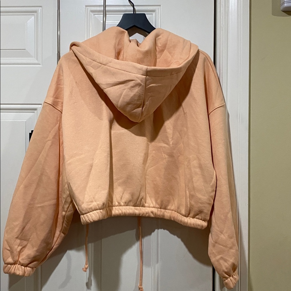 New with tag H&M Peach orange Zip up Jacket with Hood sweater sweatshirt hoodie - Picture 6 of 7